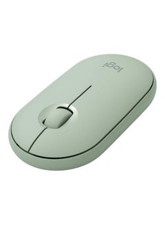 Buy M350 Pebble Wireless Mouse, Bluetooth or 2.4 GHz And USB Mini-Receiver, Silent, Slim Computer Mouse With Quiet Click for Laptop/Notebook/PC/Mac Eucalyptus in Saudi Arabia