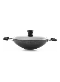 Buy " Attractive Pan/Appa Chatti With Stainless Steel Lid Silver/Black 21cm in Saudi Arabia