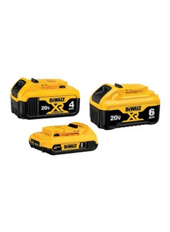 اشتري 3 Piece Lithium Ion Battery Set Yellow/Black 10 x 13 x 5inch في الامارات