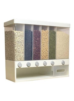 Buy Wall Mounted Cereal Dispenser Clear/White 32.4x38x14.4cm in Saudi Arabia