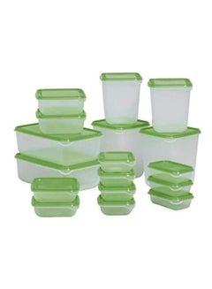 Buy 17 Piece Food Containers Set Multicolour 23 x 16 x 8cm in Egypt