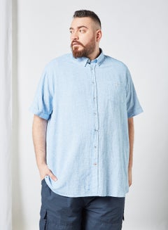 Buy Plus Size Short Sleeve Shirt Sky Blue in Saudi Arabia