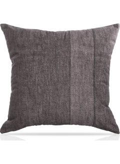 Buy Single-Striped Cushion Cover cotton Grey 60 x 60cm in UAE