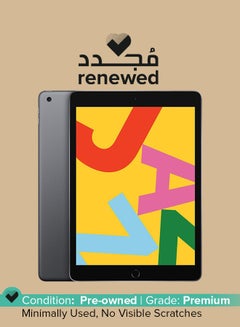 Buy Renewed - iPad 7th Generation With Facetime 10.2-Inch, 128GB, Wi-Fi, Space Grey in Saudi Arabia