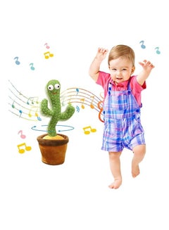 Buy Rechargeable Dancing Cactus Plush Stuffed Toy With Music And Light For Kids 31cm in UAE