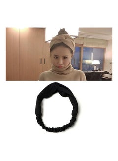 اشتري 5-Piece Women Temperament Knitting Cross Shape Hair Band أسود في الامارات