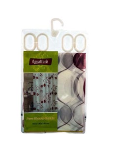 Buy Shower Curtain Bathroom Decor Set With Hooks Multicolour 180x180cm in UAE