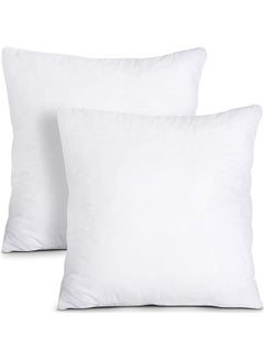 Buy 2-Piece Decorative Throw Pillow Insert For Sofa, Chair, Bedroom, Living Room And Car Fabric White 40x40cm in Saudi Arabia