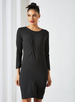 Buy Knit Mini Dress Black in UAE