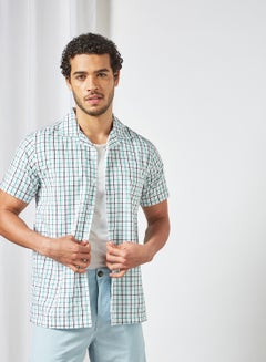 Buy Grid Print Shirt White in UAE