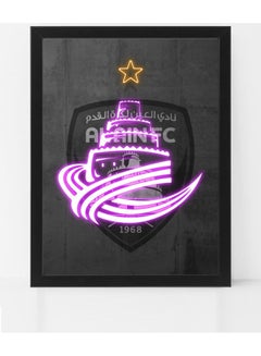 Buy Al Ain FC Neon Poster With Frame Multicolour 30x40cm in UAE