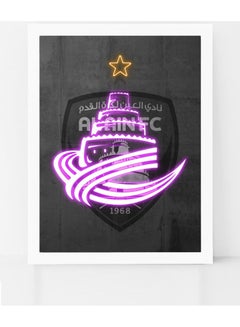 Buy Al Ain FC Neon Poster With Frame Multicolour 30x40cm in UAE