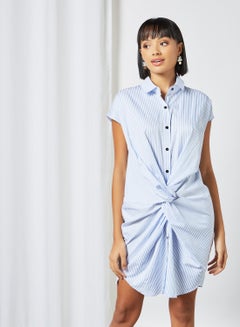 Buy Front Twist Mini Dress Blue in Saudi Arabia