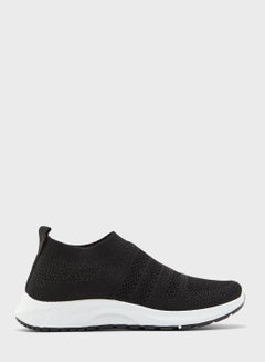 اشتري Women's Metallic Knit Pull On Sneakers Black في الامارات