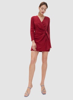 Buy Wrap Front Dress Red in Egypt