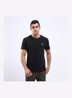 Buy Casual Plain/Basic Round Neck Short Sleeve T_Shirt Black in Egypt