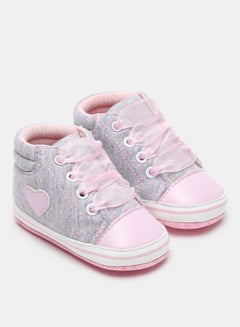 Buy Girls Printed High Top Sneakers Grey in Saudi Arabia