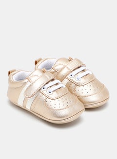 Buy Kids Perforated Low Top Sneakers Gold in Saudi Arabia