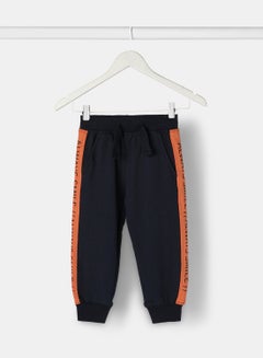 Buy Fashionable Casual Joggers Navy Blue/Orange in UAE