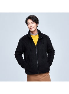 Buy Coral Fleece Parka Jacket Black in Saudi Arabia