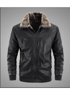 Buy Autumn And Winter Biker Jacket Black in Saudi Arabia