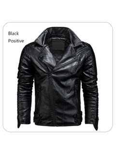 Buy Autumn And Winter Biker Jacket Black in Saudi Arabia