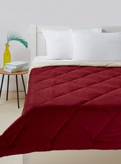 Buy Comforter King Size All Season Everyday Use Bedding Set Extra Soft Microfiber Single Piece Reversible Comforter   Red/Beige Polyester Red/Beige in Saudi Arabia
