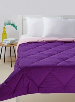 Buy Comforter King Size All Season Everyday Use Bedding Set Extra Soft Microfiber Single Piece Reversible Comforter - Polyester Purple/Blush 240X220cm in Saudi Arabia