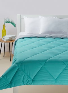 Buy Comforter King Size All Season Everyday Use Bedding Set Extra Soft Microfiber Single Piece Reversible Comforter   Aquifier/Grey Polyester Aquifier/Grey 220 x 240cm in Saudi Arabia