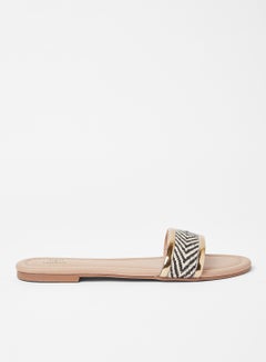 Buy Woven Detail Flat Sandals Multicolour in Saudi Arabia