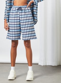 اشتري Geometric Print Boy Shorts أزرق في الامارات