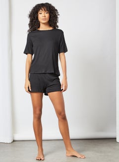 Buy Basic Pyjama Set (Set of 2) Black in Saudi Arabia