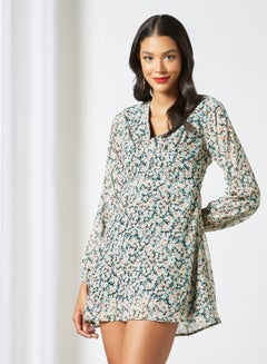 Buy Floral Print Dress Multicolour in Saudi Arabia