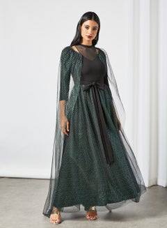 Buy Long Lace Gown Dress Black in Saudi Arabia