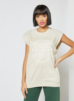 اشتري Atlanta Graphic Sweatshirt Beige في الامارات