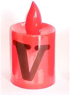 اشتري LED Flameless Candles Light With Letter V Red في مصر