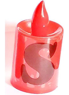 اشتري LED Flameless Candles Light With Letter S Red في مصر