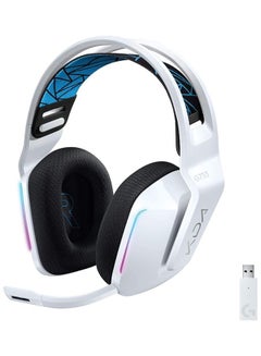 Buy Logitech G733 K/DA LIGHTSPEED Wireless Gaming Headset, LIGHTSYNC RGB, Blue VO!CE Mic, PRO-G Audio, DTS Headphone:X 2.0, Official League of Legends Gaming Gear, Compatible with PC/PlayStation - White in UAE