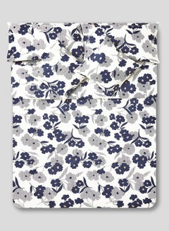 Buy 6-Piece Comforter Set Cotton Blue/White 220x240cm in UAE