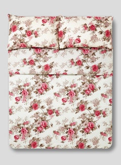 Buy 4-Piece Single Size Duvet Cover Set Cotton Multicolour in UAE