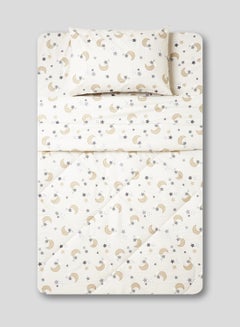 Buy 3-Piece Single Size Comforter Set Cotton Multicolour 150x200cm in UAE