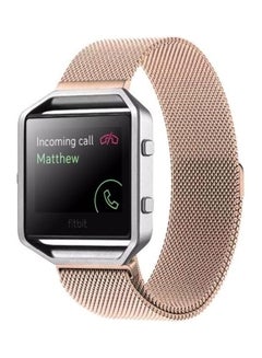 Buy Magnetic Closure Clasp Stainless Steel Watchband For Fitbit Blaze Watch Rose Gold in UAE