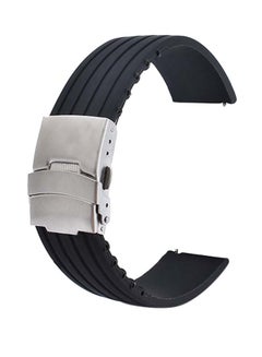 Buy Buckle Silicone Replacement  Band For 18mm Watches Black in Saudi Arabia