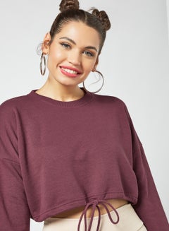 Buy Cropped Sweatshirt Brown in Saudi Arabia