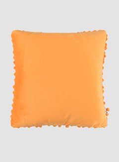 Buy Velvet Cushion  with Pom-poms, Unique Luxury Quality Decor Items for the Perfect Stylish Home Gold in Saudi Arabia