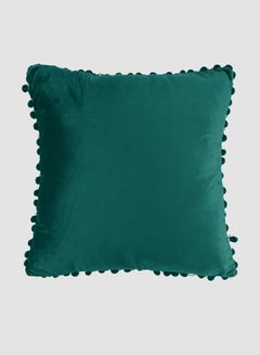 Buy Velvet Cushion  with Pom-poms, Unique Luxury Quality Decor Items for the Perfect Stylish Home Light Green in Saudi Arabia