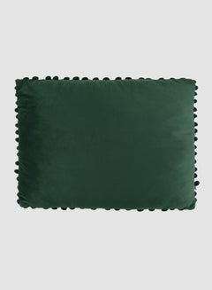 Buy Velvet Cushion  with Pom-poms, Unique Luxury Quality Decor Items for the Perfect Stylish Home Green in Saudi Arabia