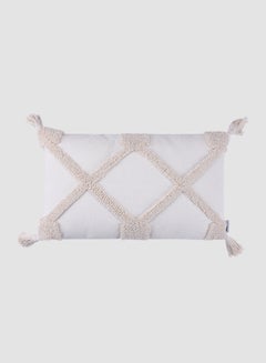 Buy Tribal Boho Woven Tufted Comfortable Cushion, Unique Luxury Quality Decor Items For The Perfect Stylish Home Ivory in UAE