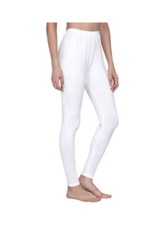 اشتري High Waist Ultra Soft Tummy Support Stretchy Leggings White في الامارات