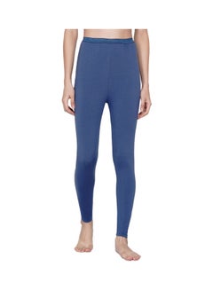 Buy High Waist Ultra Soft Tummy Support Stretchy Leggings Blue in UAE